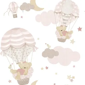 Galerie Little Explorers 2 Pink Hot Air Balloons Wallpaper Roll