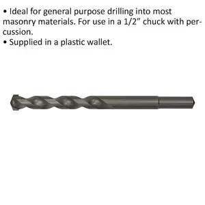 Premium 13mm Rotary Impact Drill Bit for Masonry - 150mm Straight Shank