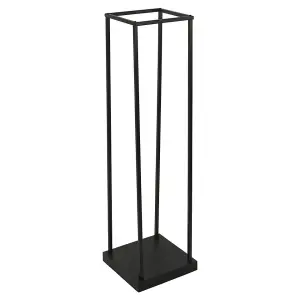 URBNLIVING 115cm Height Vertical Black Firewood Log Rack Storage Shelf Heavy Duty Steel Metal Holder Outdoor Store