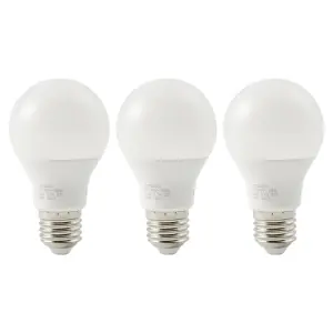 Diall E27 7.3W 806lm White A60 Neutral white LED Light bulb, Pack of 3