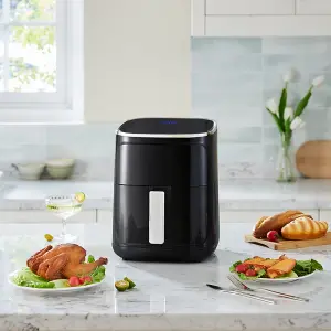 4.7L Black Knob Air Fryer with Smart Touch Display