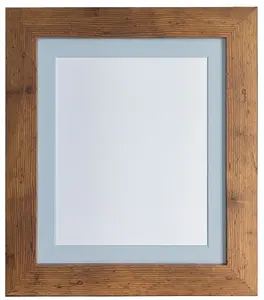 Metro Vintage Wood Frame with Blue Mount 60 x 80CM Image Size 50 x 70 CM