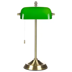 Metal Banker's Lamp Green and Gold MARAVAL