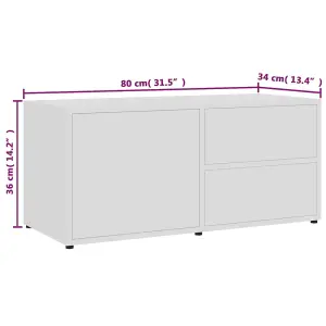 vidaXL TV Cabinet White 80x34x36 cm Engineered Wood