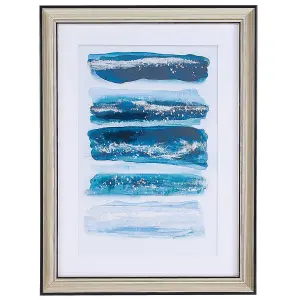 Framed Wall Print FERATE Rectangular 30 x 40 cm Abstract Blue