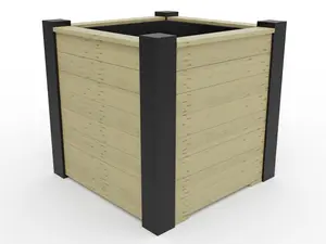 RusticRidge wooden planter, 800x800x800