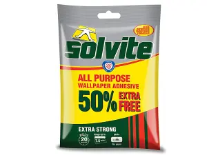 Solvite 1082578 All Purpose Wallpaper Paste Sachet 5 Roll + 50% Free SLVRETAIL