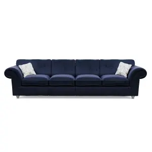 Windsor 4 Seater Midnight Sofa - Silver Feet