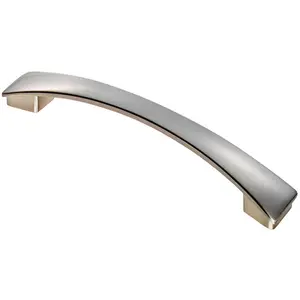 Curved Bow Pull Handle 183 x 26mm 160mm Fixing Centres Satin Nickel