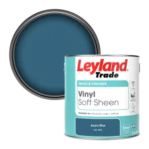 Leyland Trade Vinyl Soft Sheen Walls & Ceilings Emulsion Paint Azure Blue (RAL 5009) - 2.5L