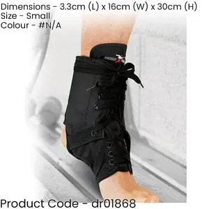 SMALL Neoprene Ankle Brace & Stays - Lace Up Foot Support Sprain Pain Injury