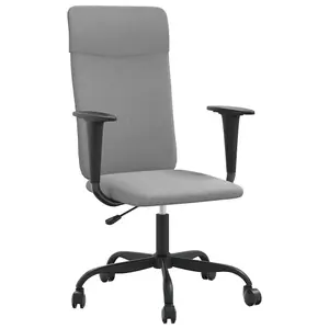 Berkfield Office Chair Light Grey Fabric