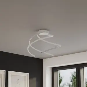 GoodHome Dalem Matt Metal & plastic White LED Ceiling light