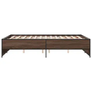 Berkfield Bed Frame without Mattress Brown Oak 140x190 cm