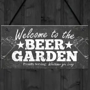 Red Ocean Welcome Sign Garden Signs Hanging Wall Pub Garden Plaques Friendship Gifts