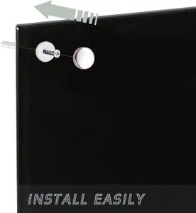 Glass Frameless Whiteboard Dry Wipe Notice Board Non-Magnetic 45 x 60cm Black