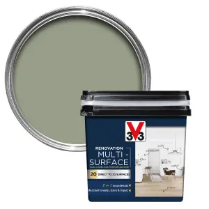 V33 Renovation Green Khaki Satinwood Multi-surface paint, 750ml