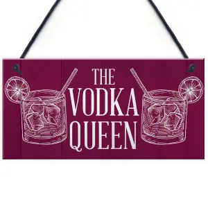 Red Ocean The Vodka Queen Funny Friendship Gift For Her Novelty Vodka Bar Home Bar Signs