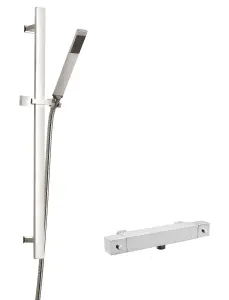 Square Bar Valve & Sheer Slide Rail Shower Kit - Chrome - Balterley