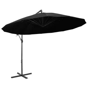 Berkfield Hanging Parasol Black 3 m Aluminium Pole