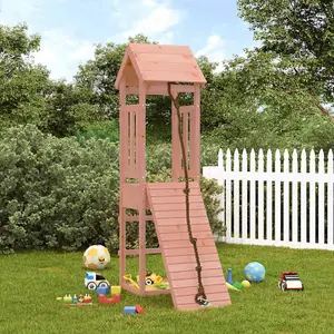 Berkfield Playhouse with Climbing Wall Solid Wood Douglas