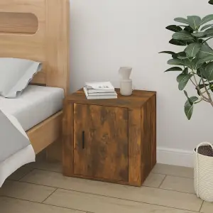 Berkfield Bedside Cabinet Smoked Oak 50x39x47 cm