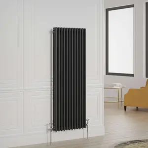 G-Rad Black Triple Column Vertical Radiator - (H) 1500 x (W) 555mm