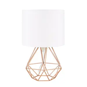 Bartelt Metal Table Lamp Copper Base/White Shade / Yes / G