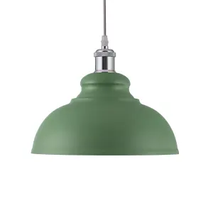 Innoteck Retro Industrial Dome shape Pendant Lampshade - Green & Inner White