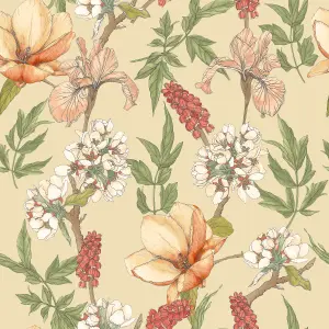 Hoopla Walls Orchid Bloom Amber Smooth Matt Wallpaper