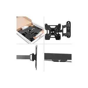 Duronic TVB1135 Full Range TV Bracket, Swivel and Tilt Wall Mount with VESA 600x400 for Flat Screen Television 23-37"