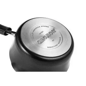 Circulon Total Black Round Hard Anodised Aluminium Durable Non-Stick Milk Pan 14cm, 0.9L