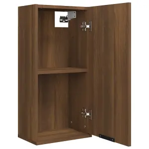 Berkfield Wall-mounted Bathroom Cabinet Brown Oak 32x20x67 cm