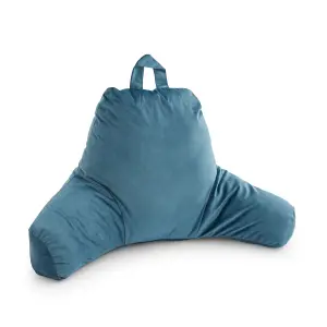 Catherine Lansfield Kingsley Matt Velvet High Back Cuddle Cushion Back Rest Teal Green