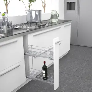 Silver Soft-close 15cm Pull-out storage For 150mm cabinet