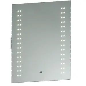 IP44 LED Bathroom Mirror 60cm x 50cm Vanity Light Shaver Socket & Motion Switch