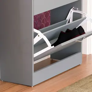 Vida Designs 3 Drawer Shoe Storage Cabinet Grey