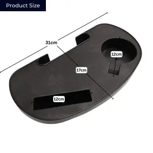 Black Plastic Cupholder Side Tray for Garden Gravity Chairs