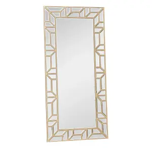 Melody Maison Large Gold Geometric Framed Mirror 70cm x 150cm