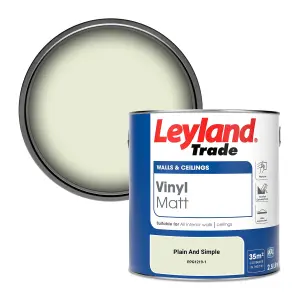 Leyland Trade Vinyl Matt Walls & Ceilings Emulsion Paint Plain And Simple (PPG1219-1) 2.5L