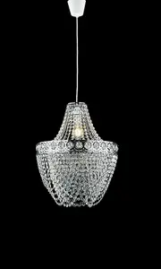 Luminosa BOLERO Pendant Ceiling Light Chrome, Acrylic 40x49cm