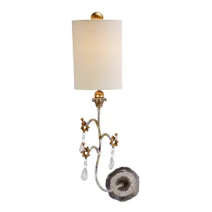 Elstead Tivoli 1 Light Indoor Wall Light Silver, Cream, E27