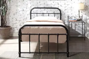 Henley Black Victorian Style Metal Single Bed Frame 3ft