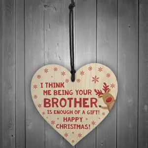 FUNNY Joke Christmas Gift For Sister Wood Heart Sister Gift From Brother Keepsake