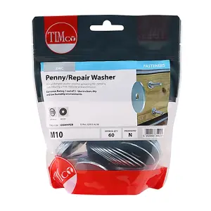 TIMCO Penny / Repair Washers DIN9054 Silver - M10 x 40 (60pcs)