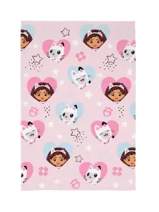 Gabbys Dollhouse Hearts and Stars Fleece Blanket