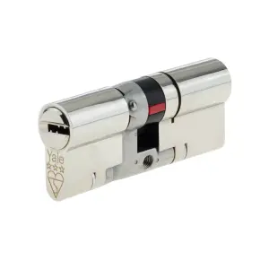 Yale Platinum Nickel-plated Brass Single Euro Cylinder lock 40/40, (L)80mm