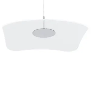 Luminosa Modern LED Hanging Pendant Chrome, Clear, Warm White 3000K 550lm