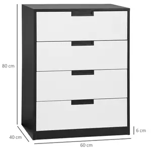 HOMCOM Chest of Drawers, 4 Drawer Storage Cabinet Unit Bedroom Living Room