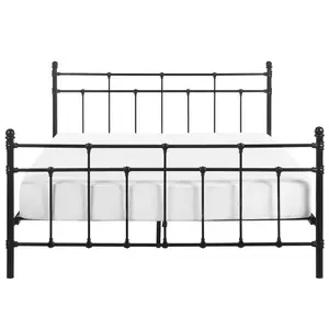 Metal EU King Size Bed Frame Black LYNX